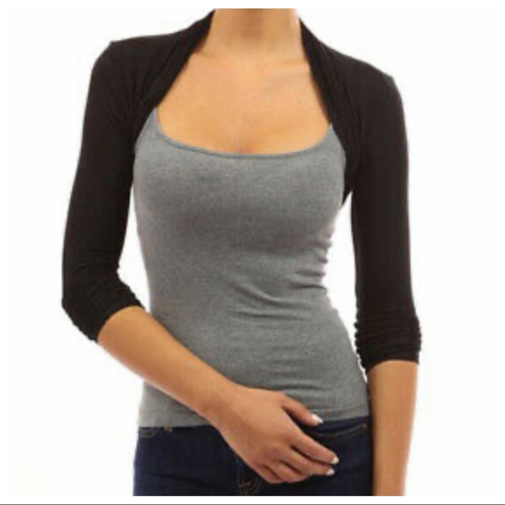 ✨BEST SELLING ✨BLACK MUST HAVE LONG SLEEVES SHRUG - Picture 6 of 7